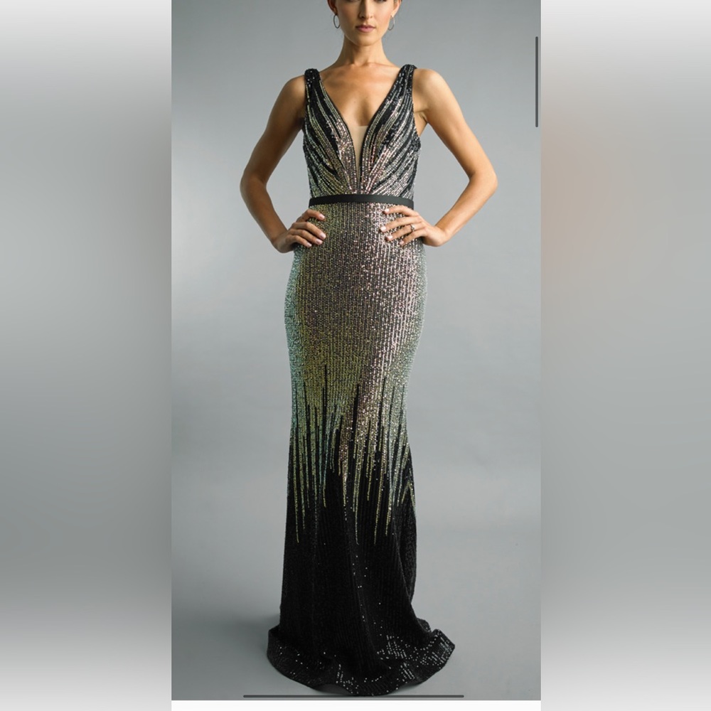 Basix Black Label size 8 black and silver sequins.